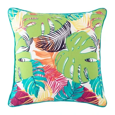 Turquoise Sun Printed Leaf Print Patio Chair Cushions