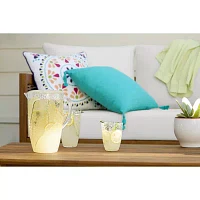 Turquoise Sun Medallion With Self Cording Square Throw Pillows