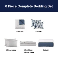 Broadhaven Jensen 8-pc. Floral Reversible Complete Bedding Set with Sheets