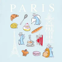 Juniors Disney Pixar Ratatouille Paris Boyfriend Tee Womens Crew Neck Short Sleeve Graphic T-Shirt