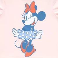 Juniors Womens Crew Neck Short Sleeve Minnie Mouse Graphic T-Shirt