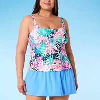 Sonnet Shores Lined Floral Tankini Swimsuit Top Plus