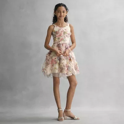 Rare Editions Big Girls Sleeveless Flower Girl Fit + Flare Dress