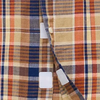mutual weave Big and Tall Mens Easy-on + Easy-off Adaptive Classic Fit Short Sleeve Checked Button-Down Shirt