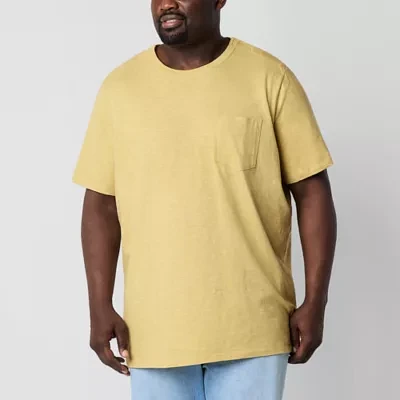 mutual weave Big and Tall Mens Crew Neck Short Sleeve Easy-on + Easy-off Pocket T-Shirt