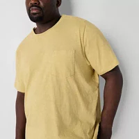 mutual weave Big and Tall Mens Crew Neck Short Sleeve Easy-on + Easy-off Pocket T-Shirt