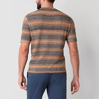 mutual weave Mens Crew Neck Short Sleeve Pullover Sweater