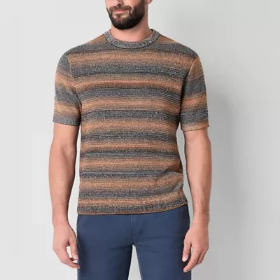 mutual weave Mens Crew Neck Short Sleeve Pullover Sweater