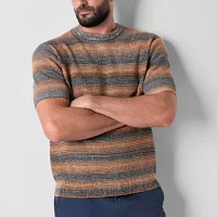 mutual weave Mens Crew Neck Short Sleeve Pullover Sweater