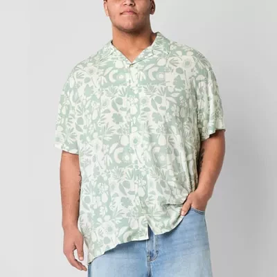 Arizona Big and Tall Mens Regular Fit Short Sleeve Button-Down Shirt