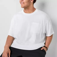 Arizona Big and Tall Mens Crew Neck Short Sleeve Pocket T-Shirt