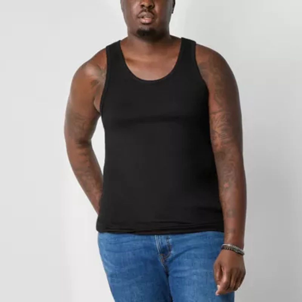 Arizona Big and Tall Mens Round Neck Sleeveless Tank Top