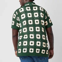 Arizona Big and Tall Mens Short Sleeve Cardigan