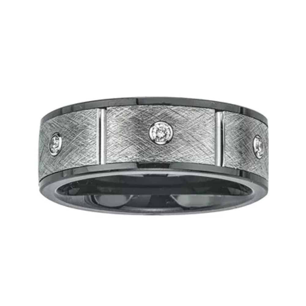 Mens 1/5 CT. T.W. Diamond, Ceramic and Tungsten Band Ring