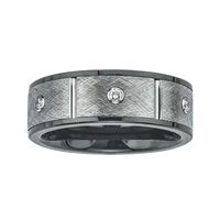 Mens 1/5 CT. T.W. Diamond, Ceramic and Tungsten Band Ring