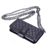 Genuine Leather Phone Case and Wallet Combination with Chain for ﻿Samsung Galaxy S7