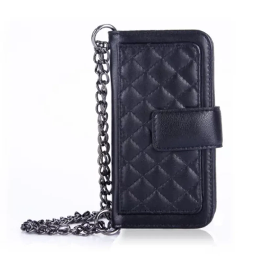 Genuine Leather Phone Case and Wallet Combination with Chain for Samsung Galaxy S7 Edge