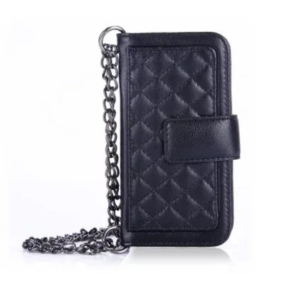Genuine Leather Phone Case and Wallet Combination with Chain for Samsung Galaxy S7 Edge