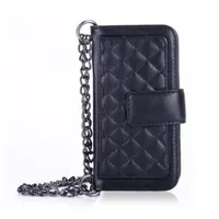 Genuine Leather Phone Case and Wallet Combination with Chain for Samsung Galaxy S7 Edge