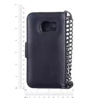 Genuine Leather Phone Case and Wallet Combination with Chain for Samsung Galaxy S7 Edge