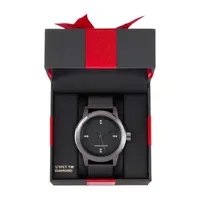 Red Bow Deal 1/10 C.T. T.W. Diamond Mens Gunmetal Watch Boxed Set-Jcp3515b81a-003