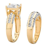 DiamonArt® Womens 3 1/4 CT. T.W. White Cubic Zirconia 14K Gold Over Silver Bridal Set