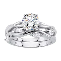 DiamonArt® Womens / CT. T.W. White Cubic Zirconia Sterling Silver Bridal Set