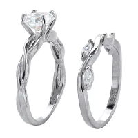 DiamonArt® Womens / CT. T.W. White Cubic Zirconia Sterling Silver Bridal Set