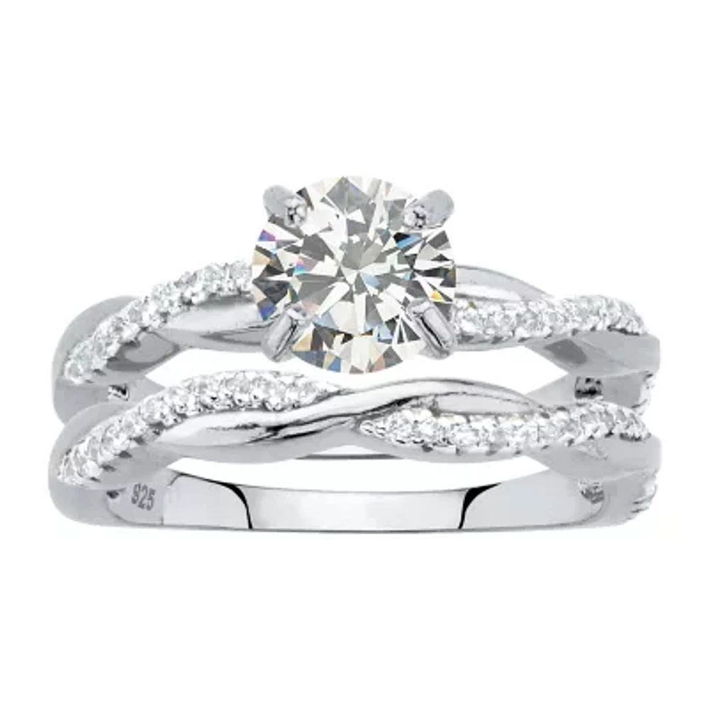 DiamonArt® Womens / CT. T.W. White Cubic Zirconia Sterling Silver Bridal Set