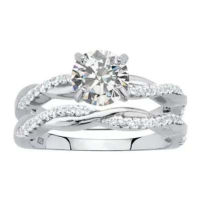 DiamonArt® Womens / CT. T.W. White Cubic Zirconia Sterling Silver Bridal Set