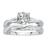 DiamonArt® Womens / CT. T.W. White Cubic Zirconia Sterling Silver Bridal Set