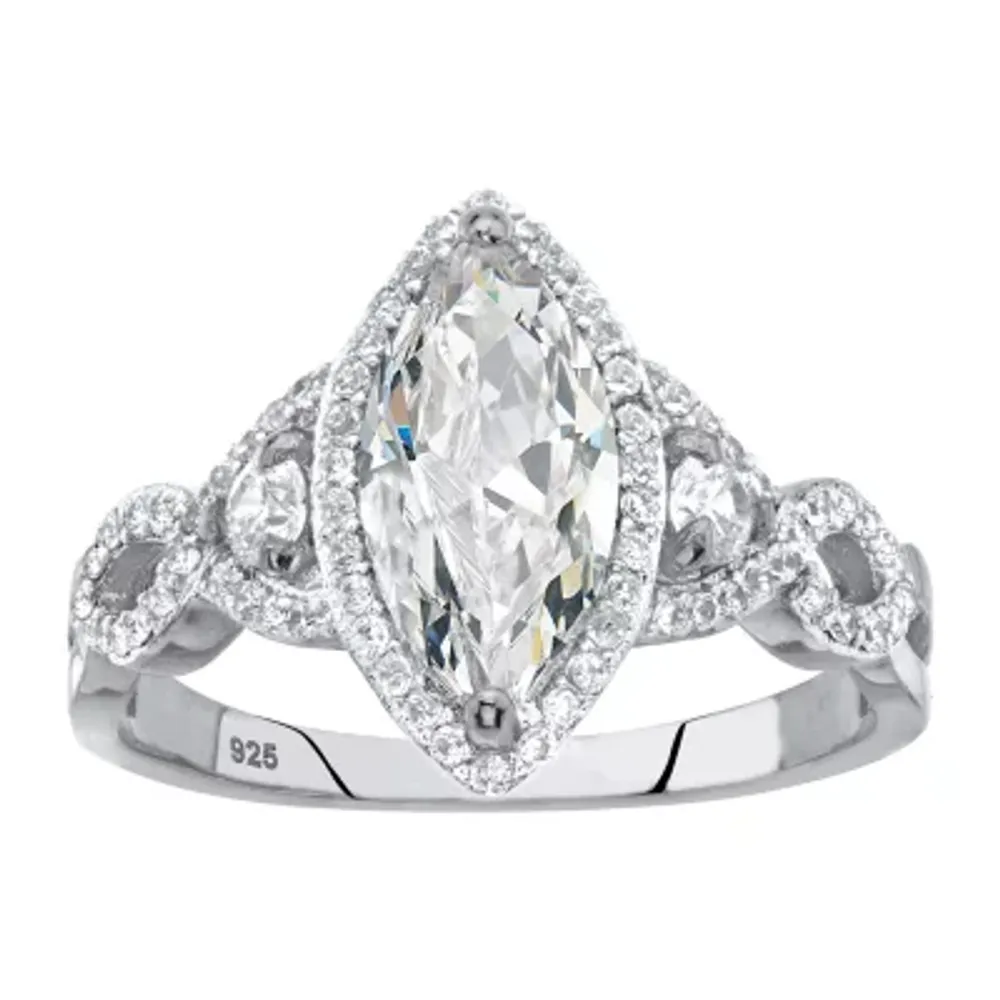 Womens 2 1/2 CT. T.W. White Cubic Zirconia Sterling Silver Engagement Ring