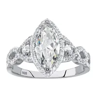 Womens CT. T.W. White Cubic Zirconia Sterling Silver Engagement Ring