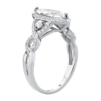 Womens CT. T.W. White Cubic Zirconia Sterling Silver Engagement Ring