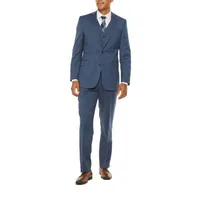 Stafford Super Mens Blue Birdseye Big & Tall Suit Jacket