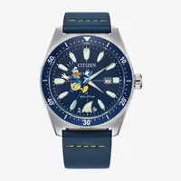 Citizen Donald Duck Mens Blue Leather Strap Watch Aw1790-05w