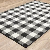 Covington Home Martinique Gingham Plaid Indoor Outdoor Rectangular Accent Rug