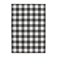 Covington Home Martinique Gingham Plaid Indoor Outdoor Rectangular Accent Rug