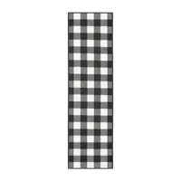 Covington Home Martinique Gingham Plaid 2'3"X7'6" Indoor Outdoor Rectangular Runner