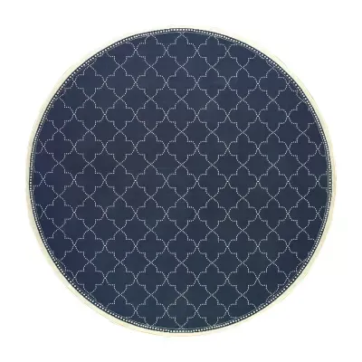 Covington Home Martinique Scallop Trellis 7'10" X 7'10" Indoor Outdoor Round Area Rug