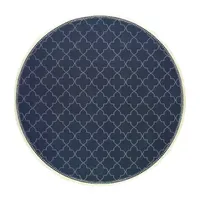 Covington Home Martinique Scallop Trellis 7'10" X 7'10" Indoor Outdoor Round Area Rug