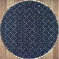 Covington Home Martinique Scallop Trellis 7'10" X 7'10" Indoor Outdoor Round Area Rug