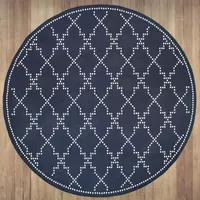 Covington Home Martinique Trellis 7'10" X 7'10" Indoor Outdoor Round Area Rug