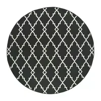 Covington Home Martinique Intricate Trellis 7'10" X 7'10" Indoor Outdoor Round Area Rug