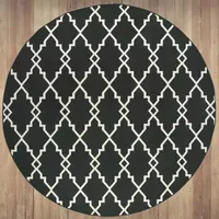 Covington Home Martinique Intricate Trellis 7'10" X 7'10" Indoor Outdoor Round Area Rug