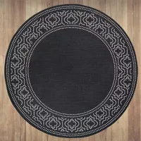 Covington Home Martinique Bordered 7'10" X 7'10" Indoor Outdoor Round Area Rug