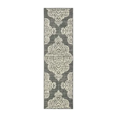 Covington Home Martinique Center 2'3"X7'6" Medallion Indoor Outdoor Rectangular Runner