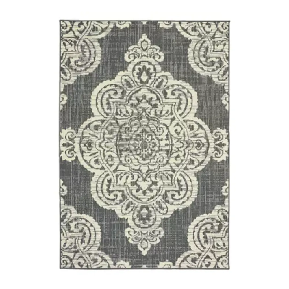 Covington Home Martinique Center Medallion Indoor Outdoor Rectangular Accent Rug