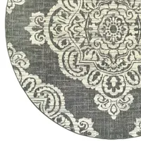 Covington Home Martinique Center Medallion 7'10" X 7'10" Indoor Outdoor Round Area Rug