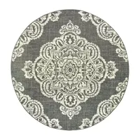 Covington Home Martinique Center Medallion 7'10" X 7'10" Indoor Outdoor Round Area Rug